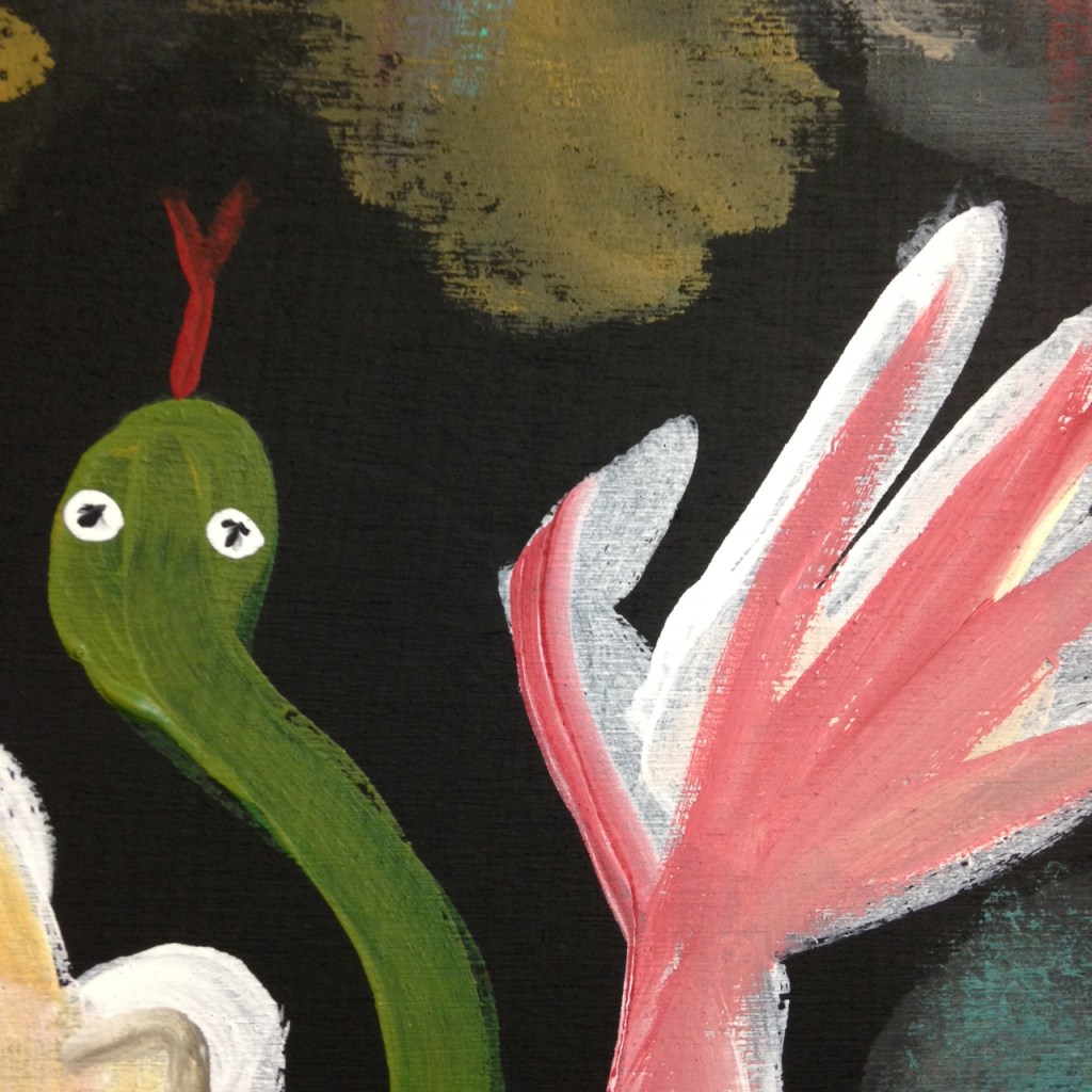 Close-Up 2 Take the Poison Out- Tribute to Ronald J. Sloan Linda Cleary 2014 Acrylic on wood panel