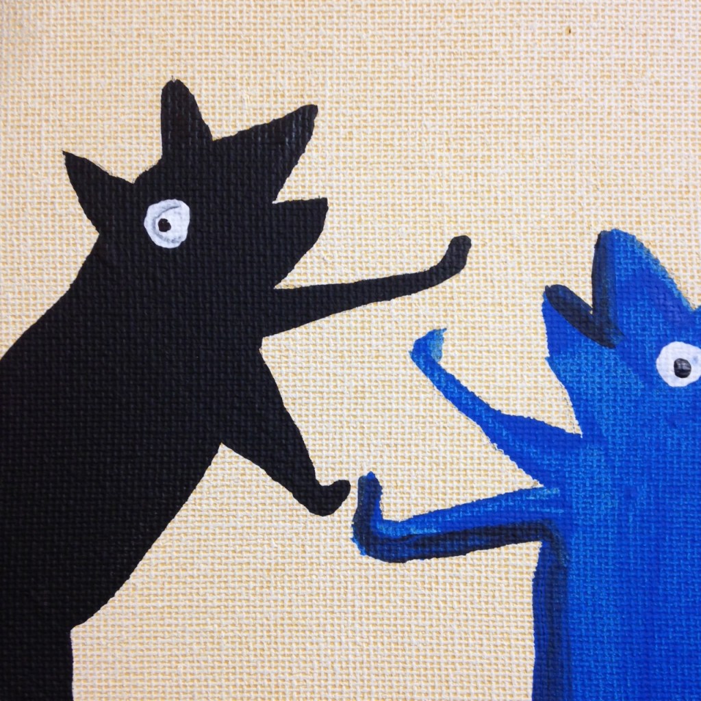 Close-Up 2 Bad Dog!- Tribute to Bill Traylor Linda Cleary 2014 Acrylic on Canvas