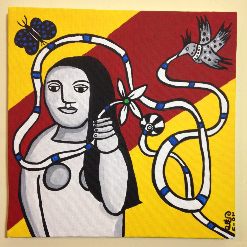 Femme Dans La Nature- Tribute to Fernand Leger Linda Cleary 2014 Acrylic on Canvas