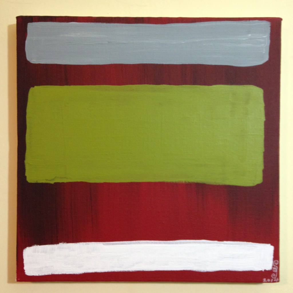 Red, black, gray, olive and white- Tribute to Mark Rothko Linda Cleary 2014 Acrylic on Canvas