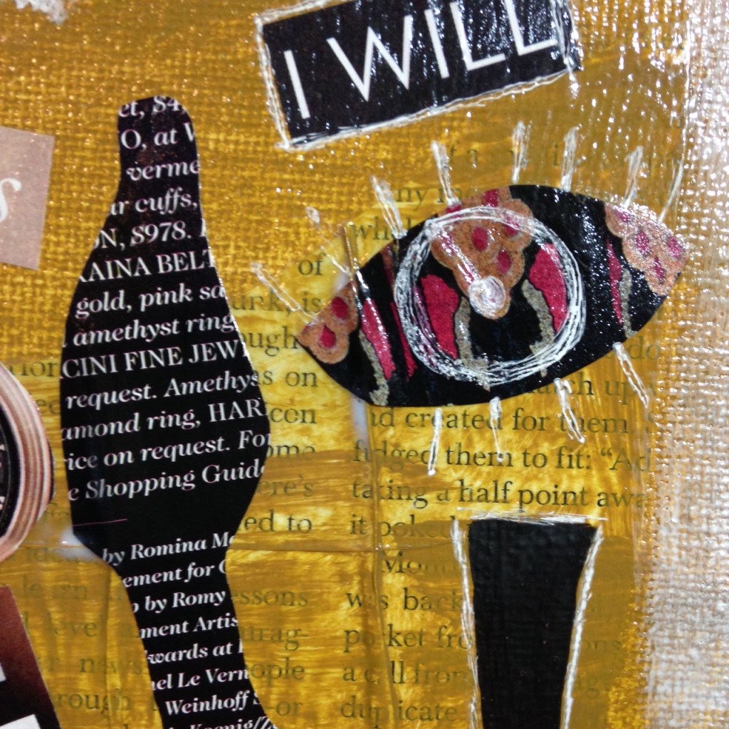 Close-Up 4 Day 100- Tribute to Raoul Hausmann Linda Cleary 2014 Mixed-Media on canvas