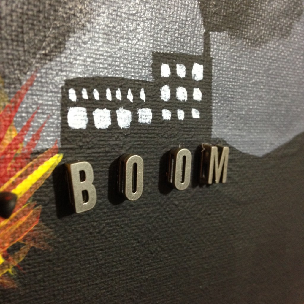 Close-Up 3 Baby Bomb- Tribute to David Lynch Linda Cleary 2014 Acrylic, mixed media on Canvas