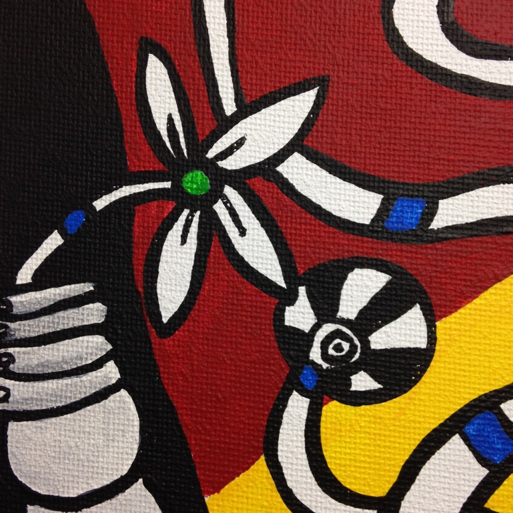 Close-Up 3 Femme Dans La Nature- Tribute to Fernand Leger Linda Cleary 2014 Acrylic on Canvas