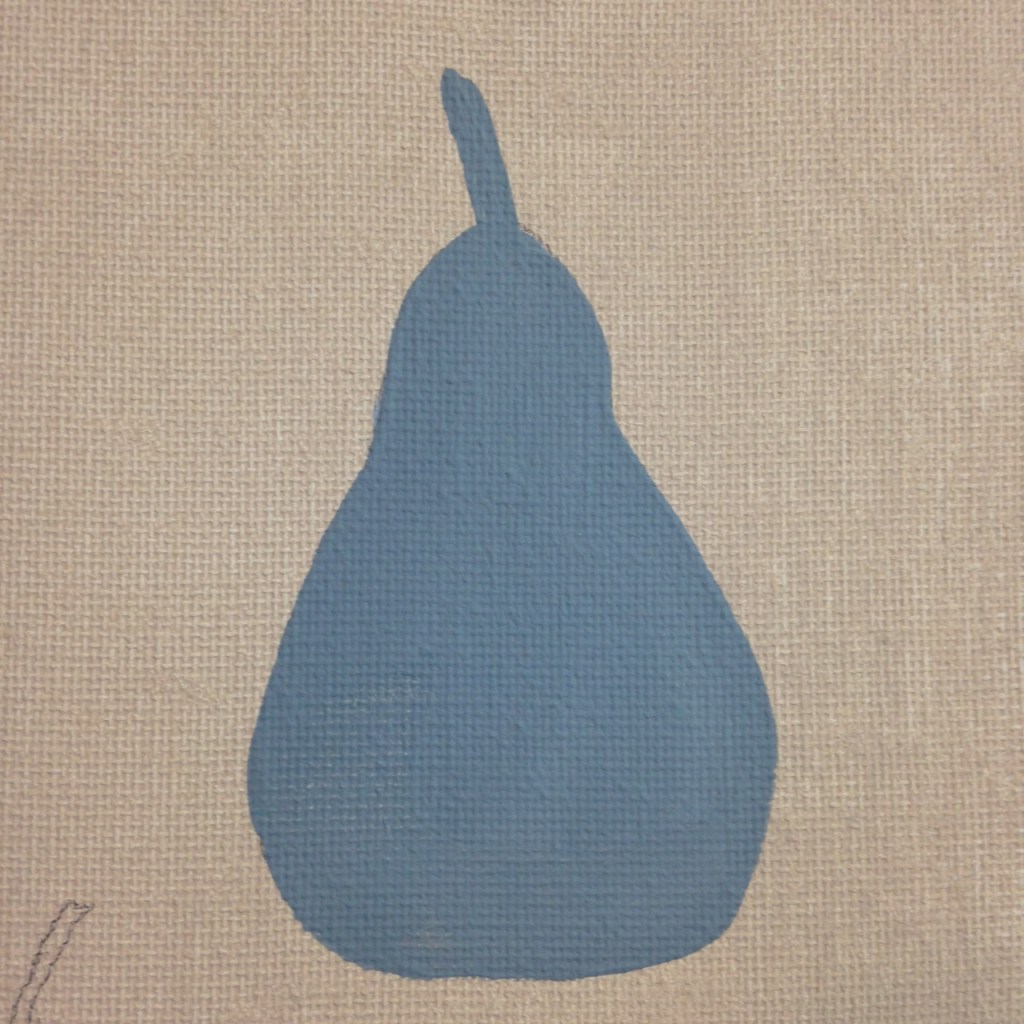 Close-Up 3 Pears with Green Note- Tribute to William Scott Linda Cleary 2014 Acrylic on Canvas