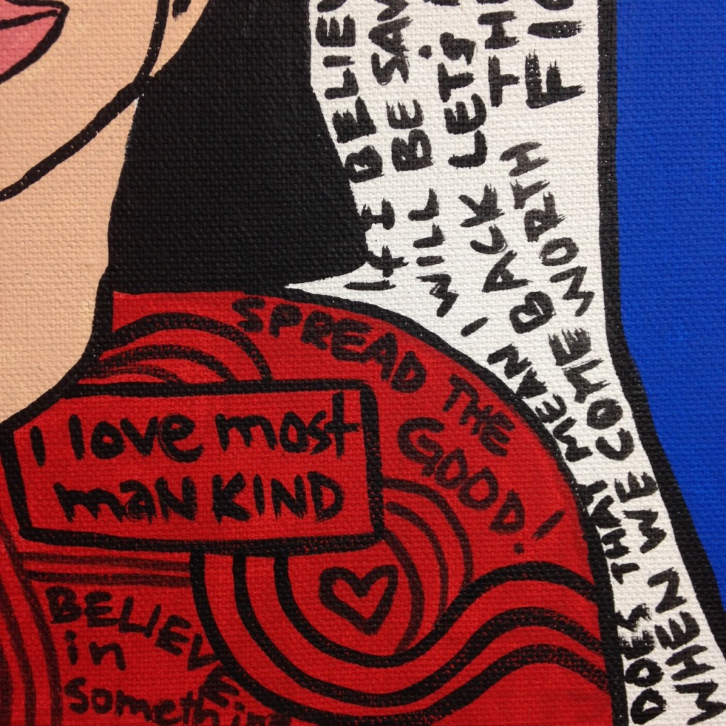 Close-Up 3 So Say I- Tribute to Howard Finster Linda Cleary 2014 Acrylic on Canvas