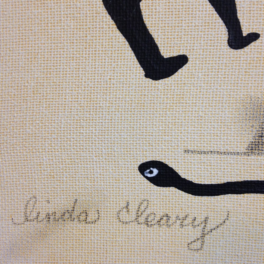 Close-Up 1 Bad Dog!- Tribute to Bill Traylor Linda Cleary 2014 Acrylic on Canvas