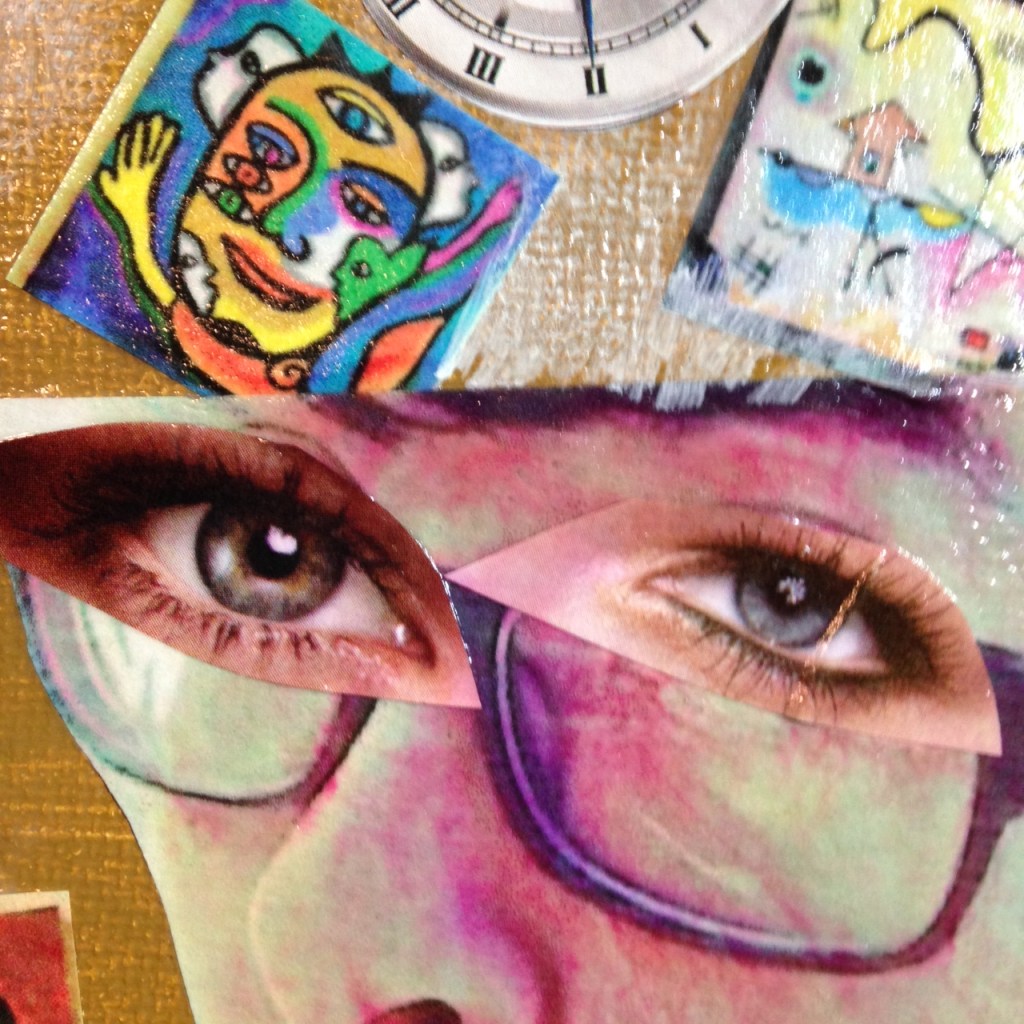 Close-Up 5 Day 100- Tribute to Raoul Hausmann Linda Cleary 2014 Mixed-Media on canvas