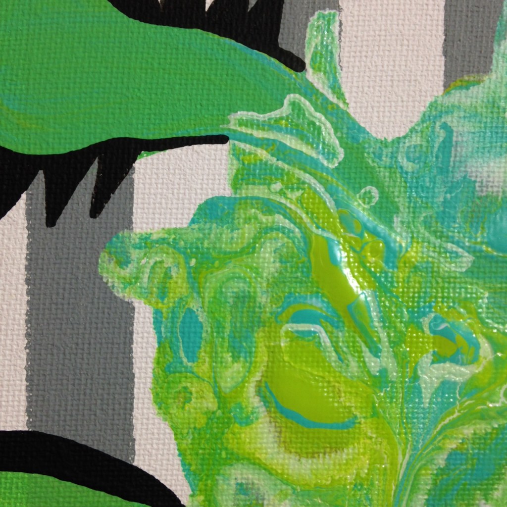 Close-Up 1 Green Therapy- Tribute to Charline von Heyl Linda Cleary 2014 Acrylic on Canvas
