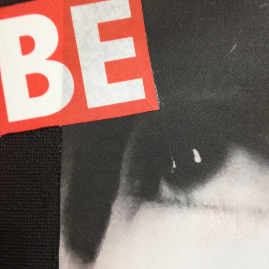 Close-Up 1 Be Okay with not Being Okay- Tribute to Barbara Kruger Linda Cleary 2014 Paper, Ink, Glue, Acrylic on Canvas
