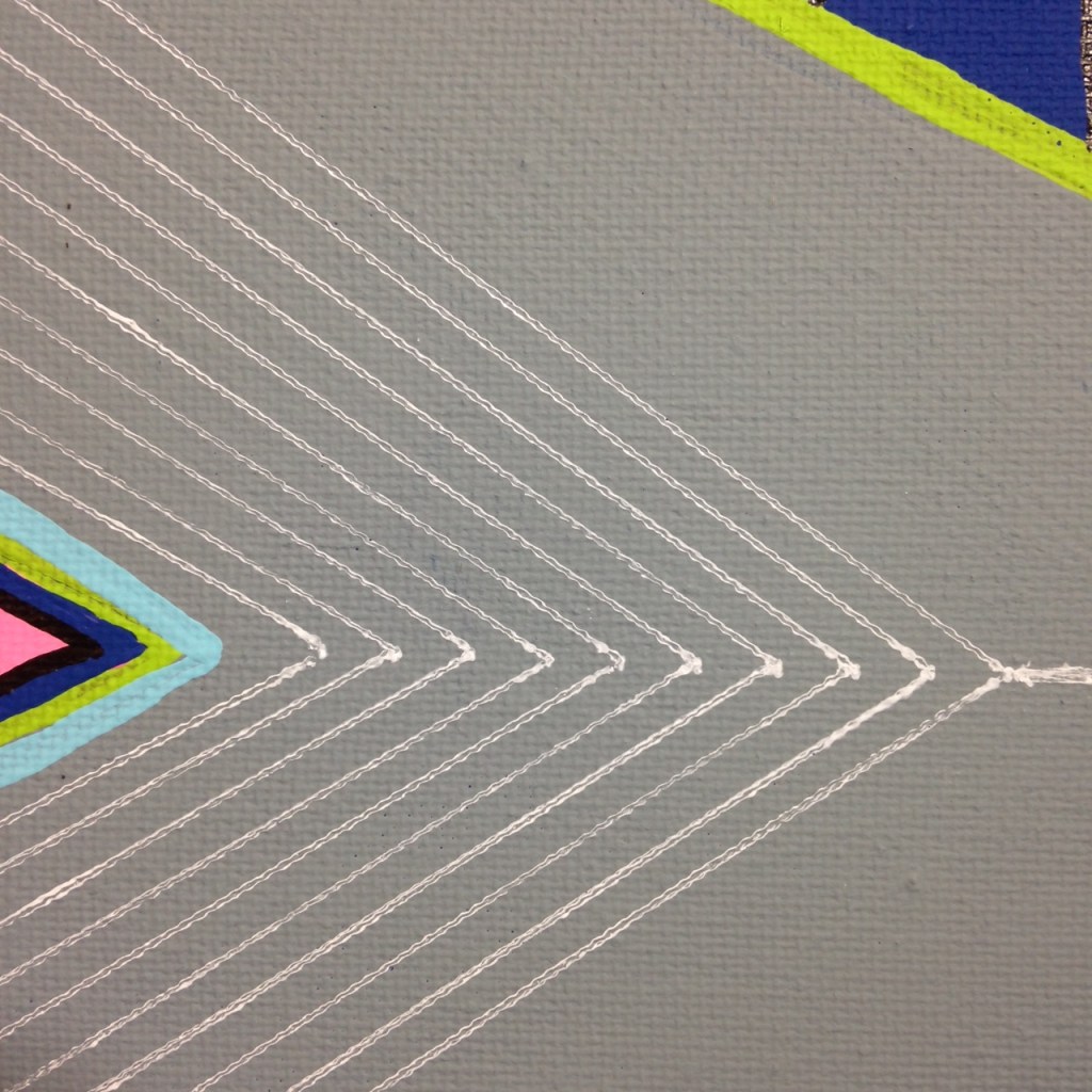 Close-Up 1 Montagne Gris- Tribute to Frank Stella Linda Cleary 2014 Acrylic on Canvas