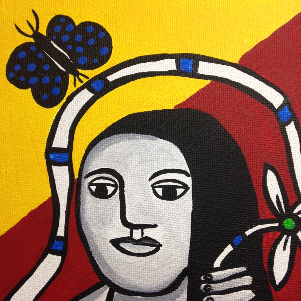 Close-Up 1 Femme Dans La Nature- Tribute to Fernand Leger Linda Cleary 2014 Acrylic on Canvas