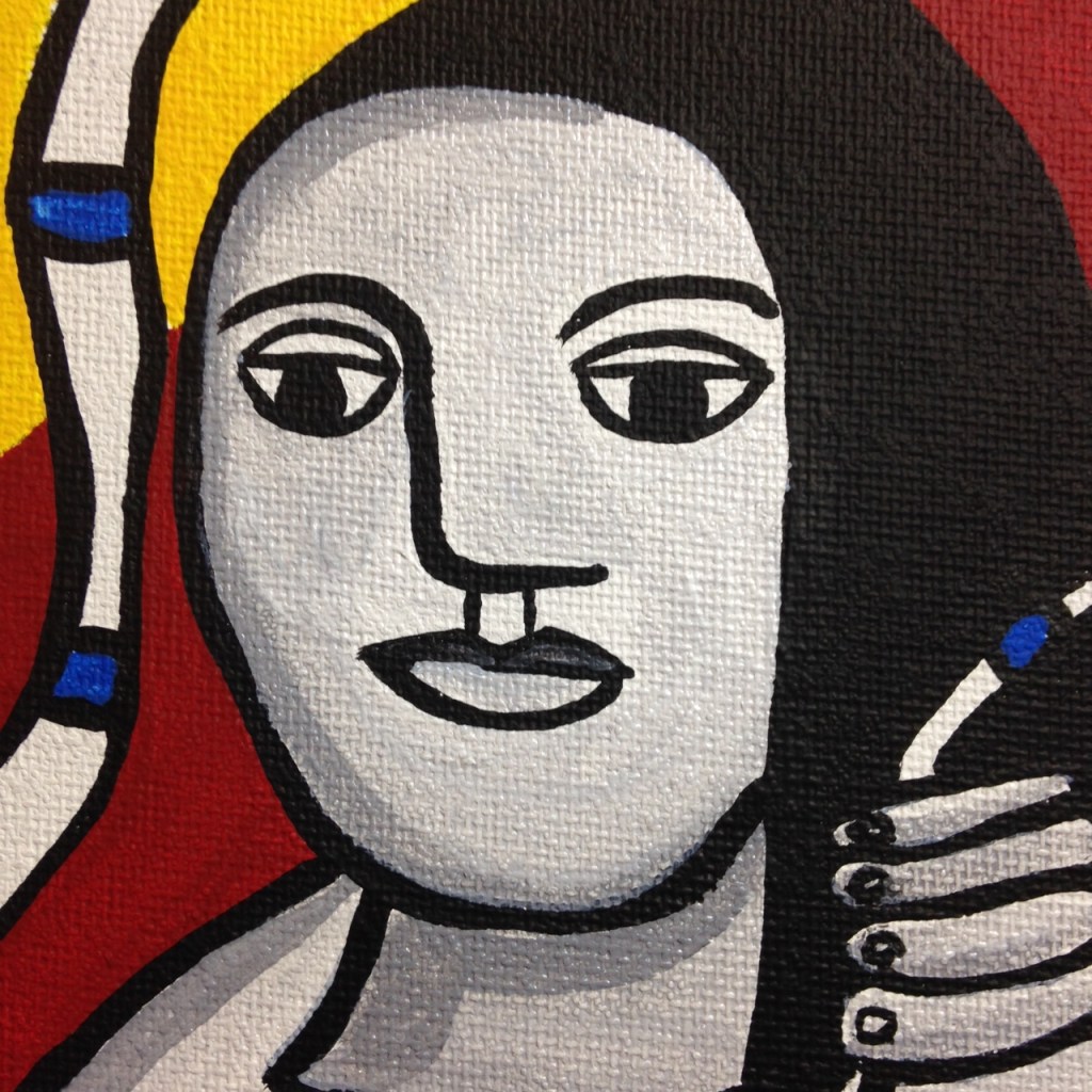 Close-Up 4 Femme Dans La Nature- Tribute to Fernand Leger Linda Cleary 2014 Acrylic on Canvas