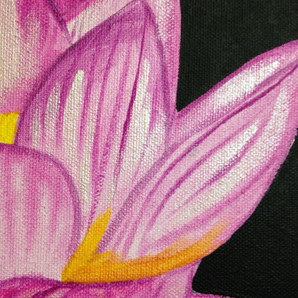 Close-Up 1 Pink Lotus- Tribute to Georgia O'Keeffe Linda Cleary 2014 Acrylic on Canvas