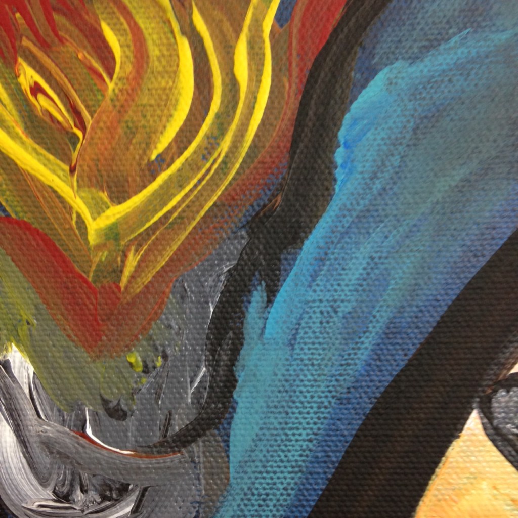 Close-Up 2 Look into the Flames- Tribute to Georges Rouault Linda Cleary 2014 Acrylic on Canvas