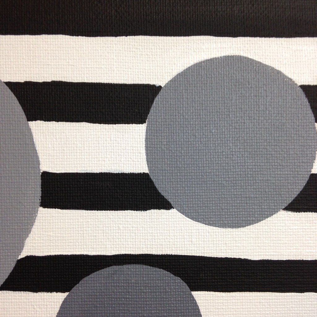Close-Up 3 Gray Areas- Tribute to Bridget Riley Linda Cleary 2014 Acrylic on Canvas