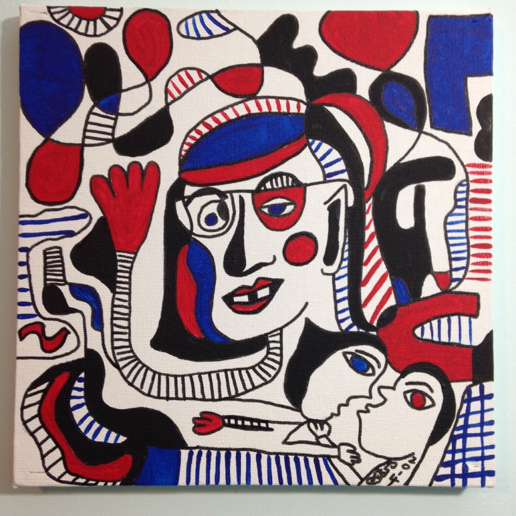 Memories of Something- Tribute to Jean Dubuffet Linda Cleary 2014 Pen, Ink & Acrylic on Canvas
