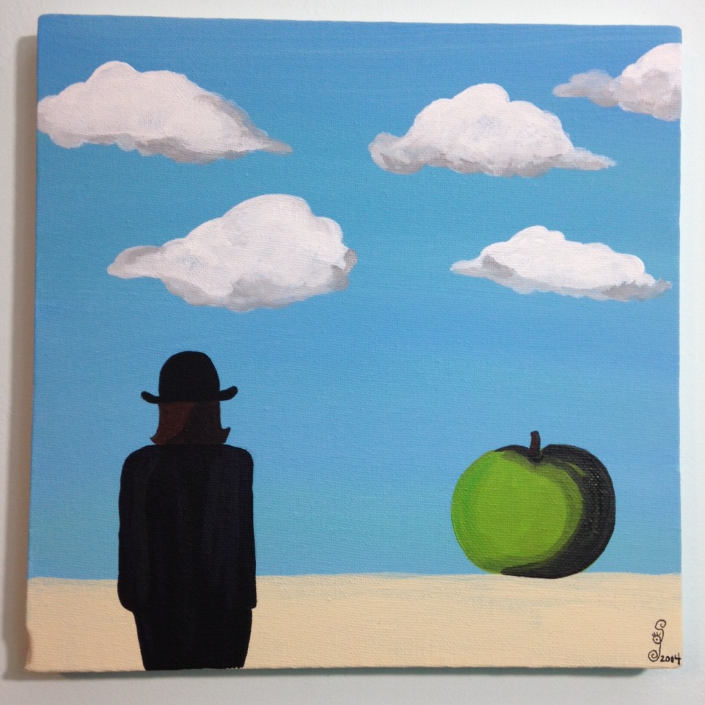 The Elusive Mystery- Tribute to Rene Magritte Linda Cleary 2014 Acrylic on Canvas