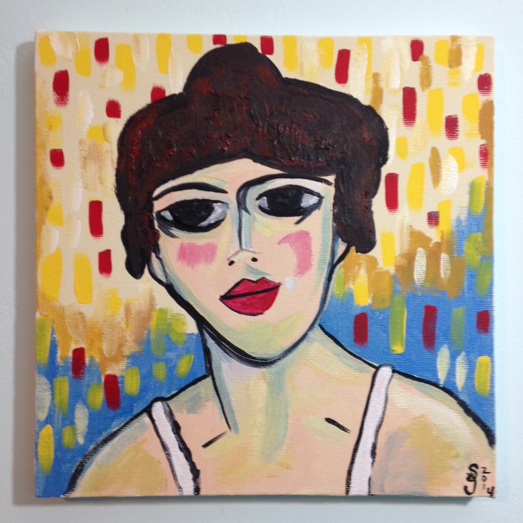 Portrait of a Woman- Tribute to Maurice de Vlaminck Linda Cleary 2014 Acrylic on Canvas