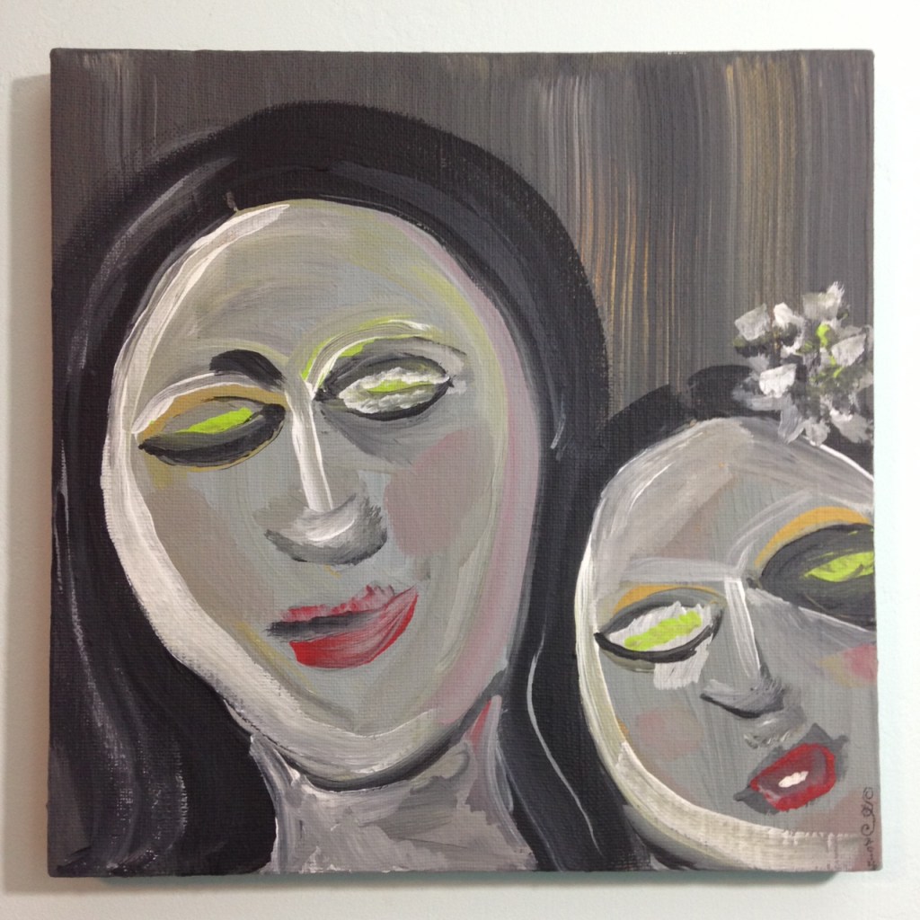 Like Mother Like Daughter- Tribute to Eva Hesse Linda Cleary 2014 Acrylic on Canvas