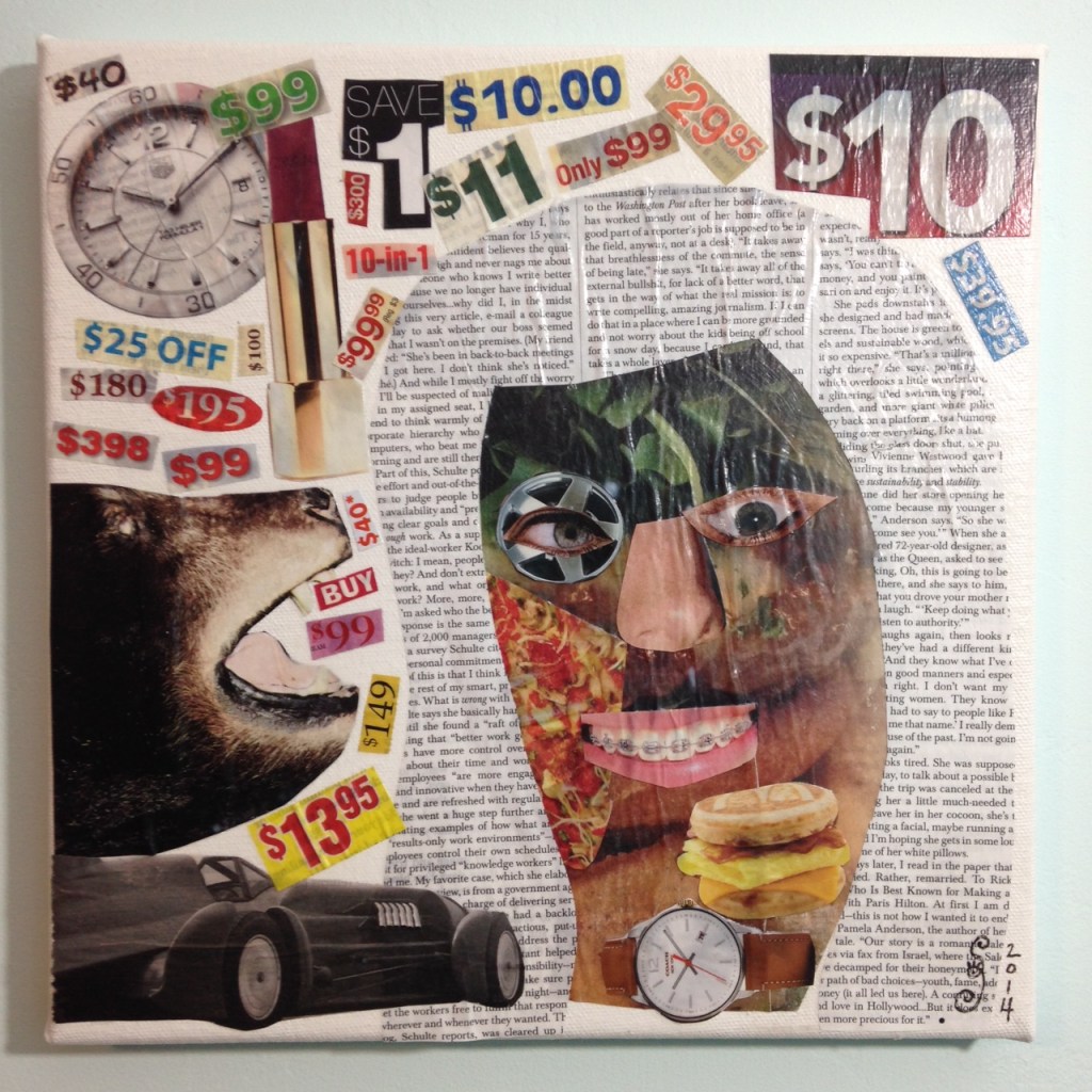 What A Deal!- Tribute to John McHale Linda Cleary 2014 Collage Mixed Media on Canvas