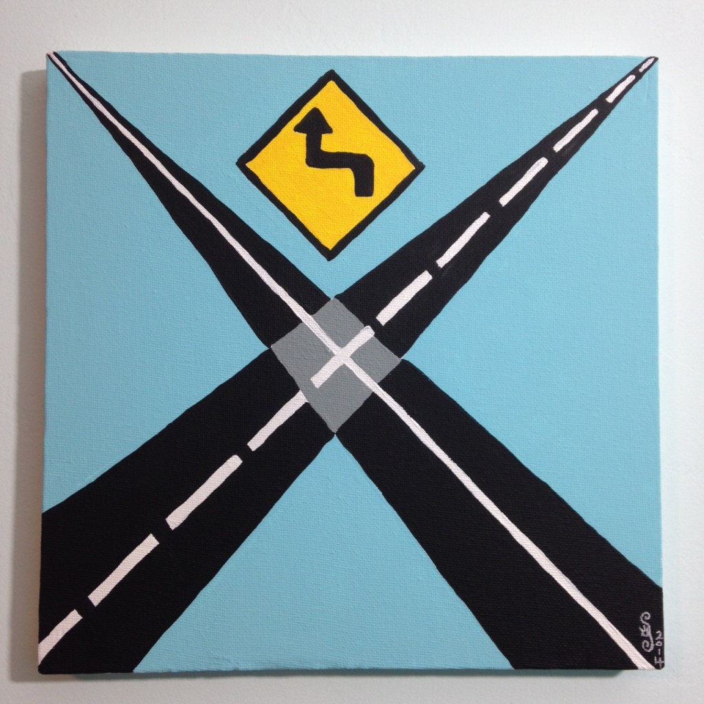 Intersection- Tribute to Allan D'Arcangelo Linda Cleary 2014 Acrylic on Canvas