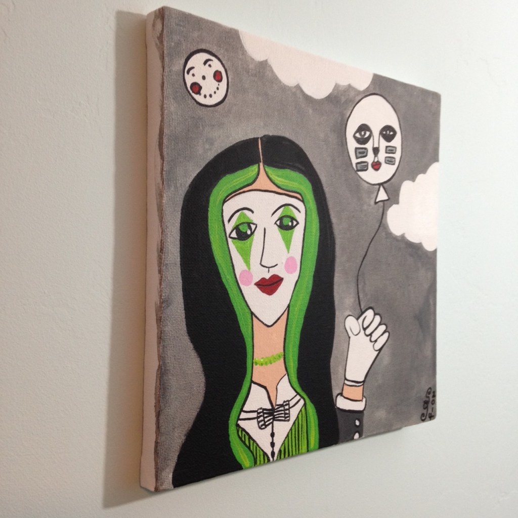Side-View Catman Balloon- Tribute to Aurie Ramirez Linda Cleary 2014 Acrylic on Canvas