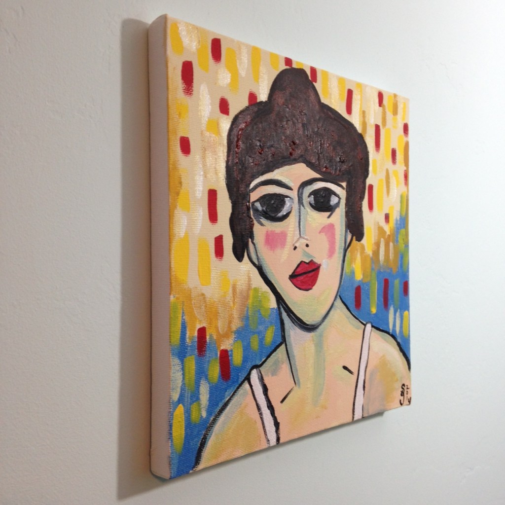 Side-View Portrait of a Woman- Tribute to Maurice de Vlaminck Linda Cleary 2014 Acrylic on Canvas