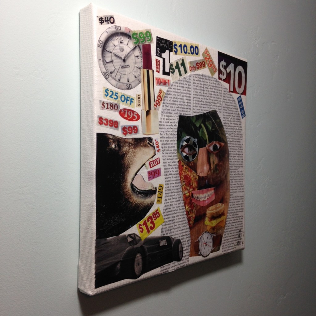 Side-View What A Deal!- Tribute to John McHale Linda Cleary 2014 Collage Mixed Media on Canvas