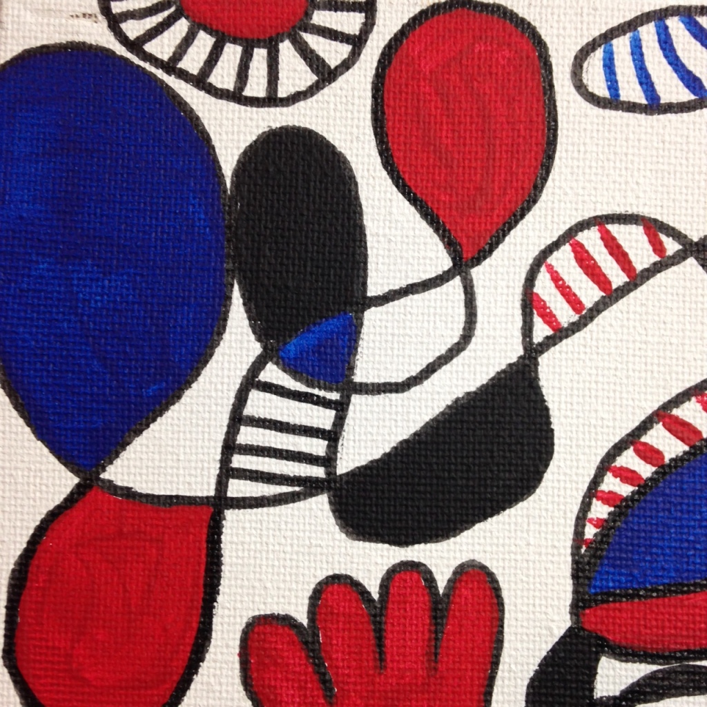 Close-Up 4 Memories of Something- Tribute to Jean Dubuffet Linda Cleary 2014 Pen, Ink & Acrylic on Canvas