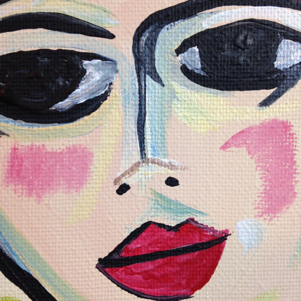 Close-Up 1 Portrait of a Woman- Tribute to Maurice de Vlaminck Linda Cleary 2014 Acrylic on Canvas
