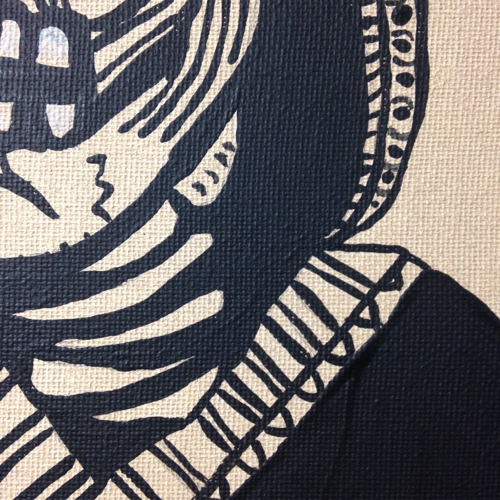Close-Up 2 Viva Mexico- Tribute to José Guadalupe Posada Linda Cleary 2014 Acrylic on Canvas