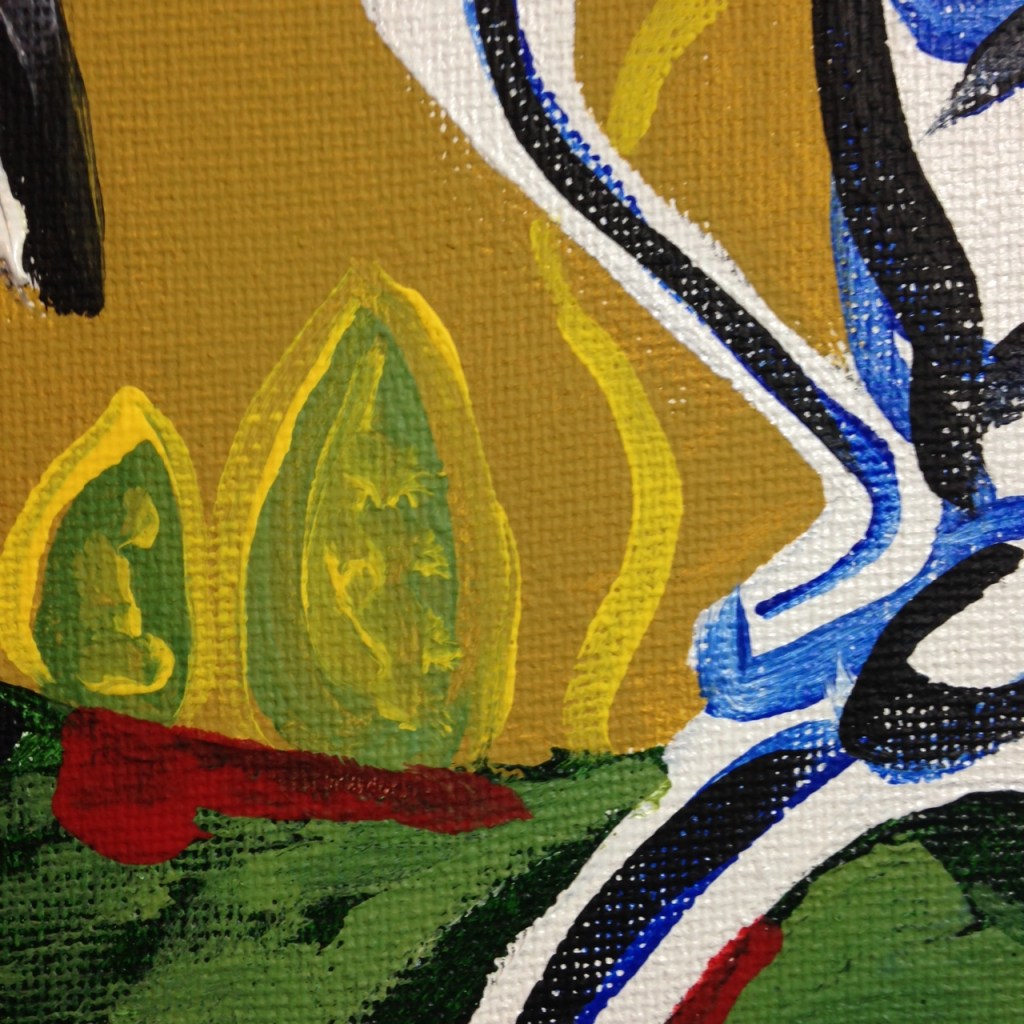 Close-Up 3 Fox and Skeleton- Tribute to Irving Kriesberg Linda Cleary 2014 Acrylic on Canvas