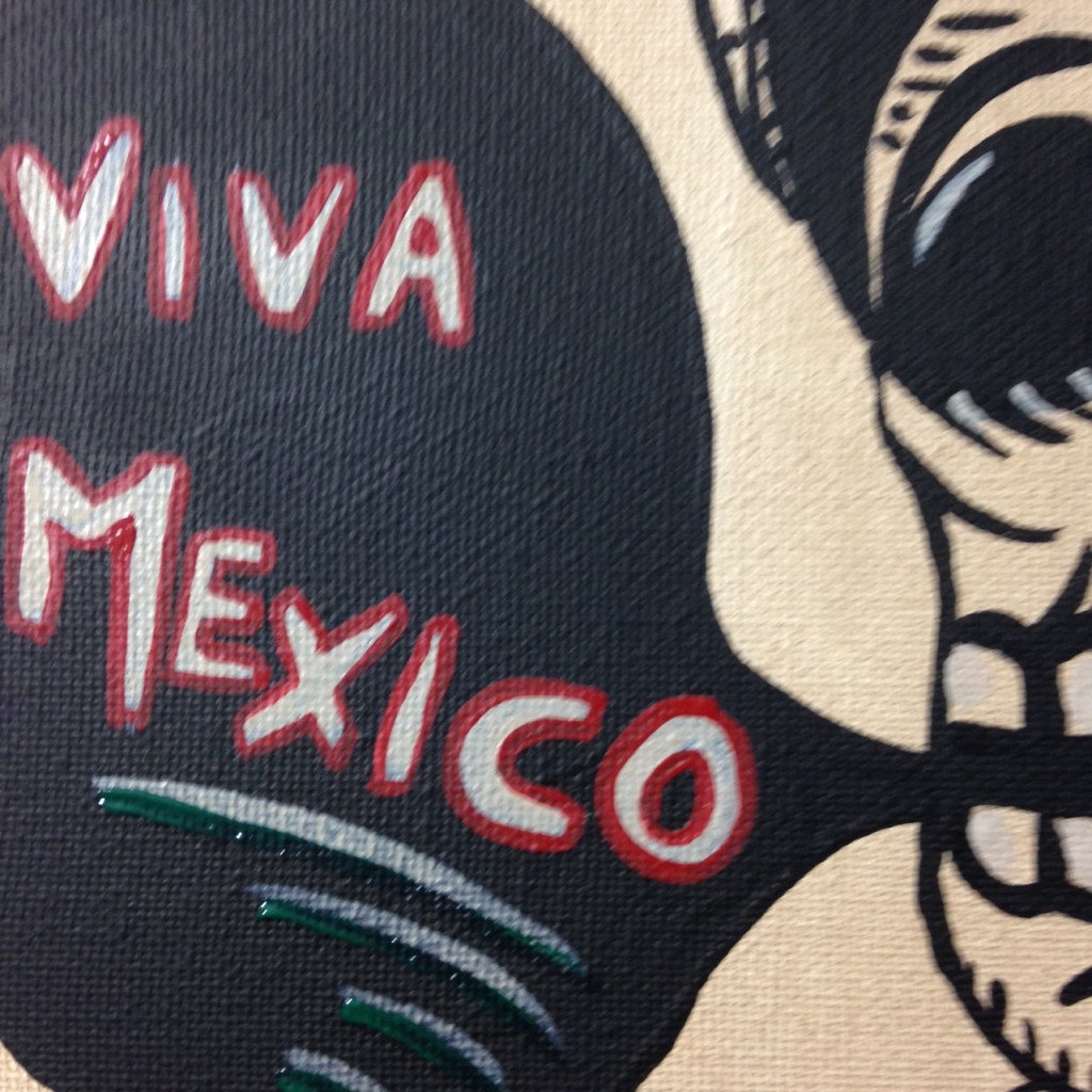 Close-Up 3 Viva Mexico- Tribute to José Guadalupe Posada Linda Cleary 2014 Acrylic on Canvas