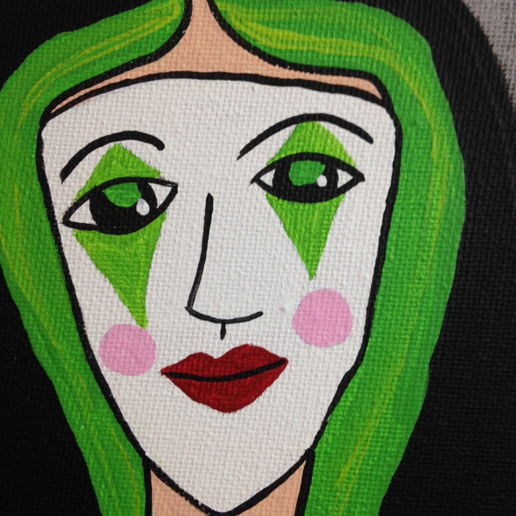 Close-Up 3 Catman Balloon- Tribute to Aurie Ramirez Linda Cleary 2014 Acrylic on Canvas