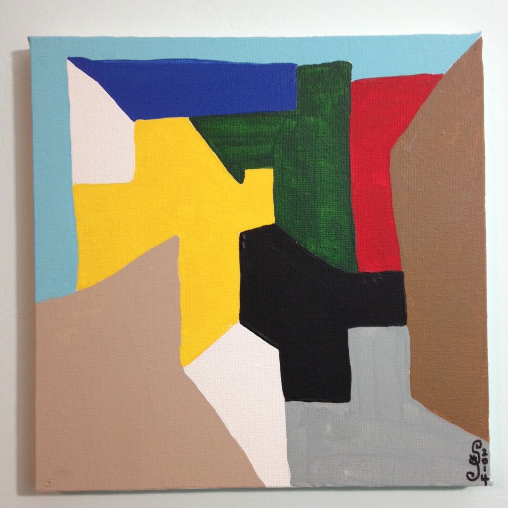 Composition 167- Tribute to Serge Poliakoff Linda Cleary 2014 Acrylic on Canvas