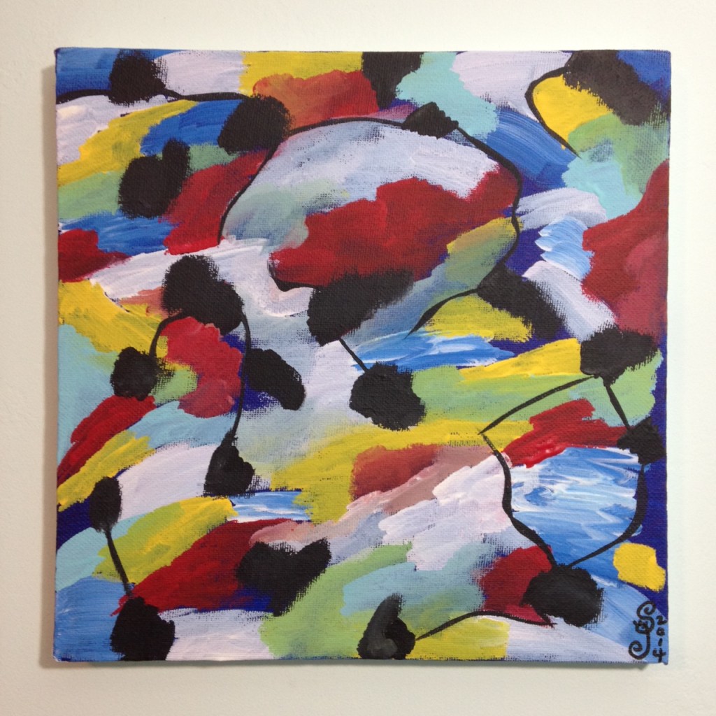 Bleus de Printemps- Tribute to Jean Le Moal Linda Cleary 2014 Acrylic on Canvas