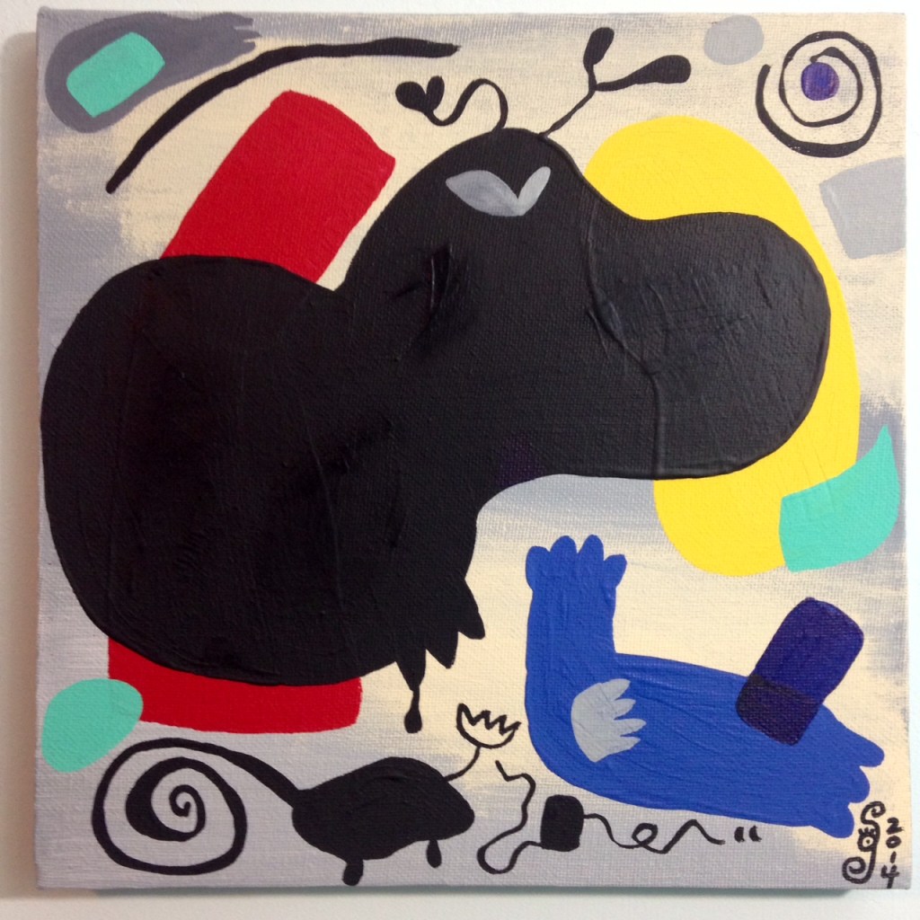 Phantom!- Tribute to Willi Baumeister Linda Cleary 2014 Acrylic on canvas