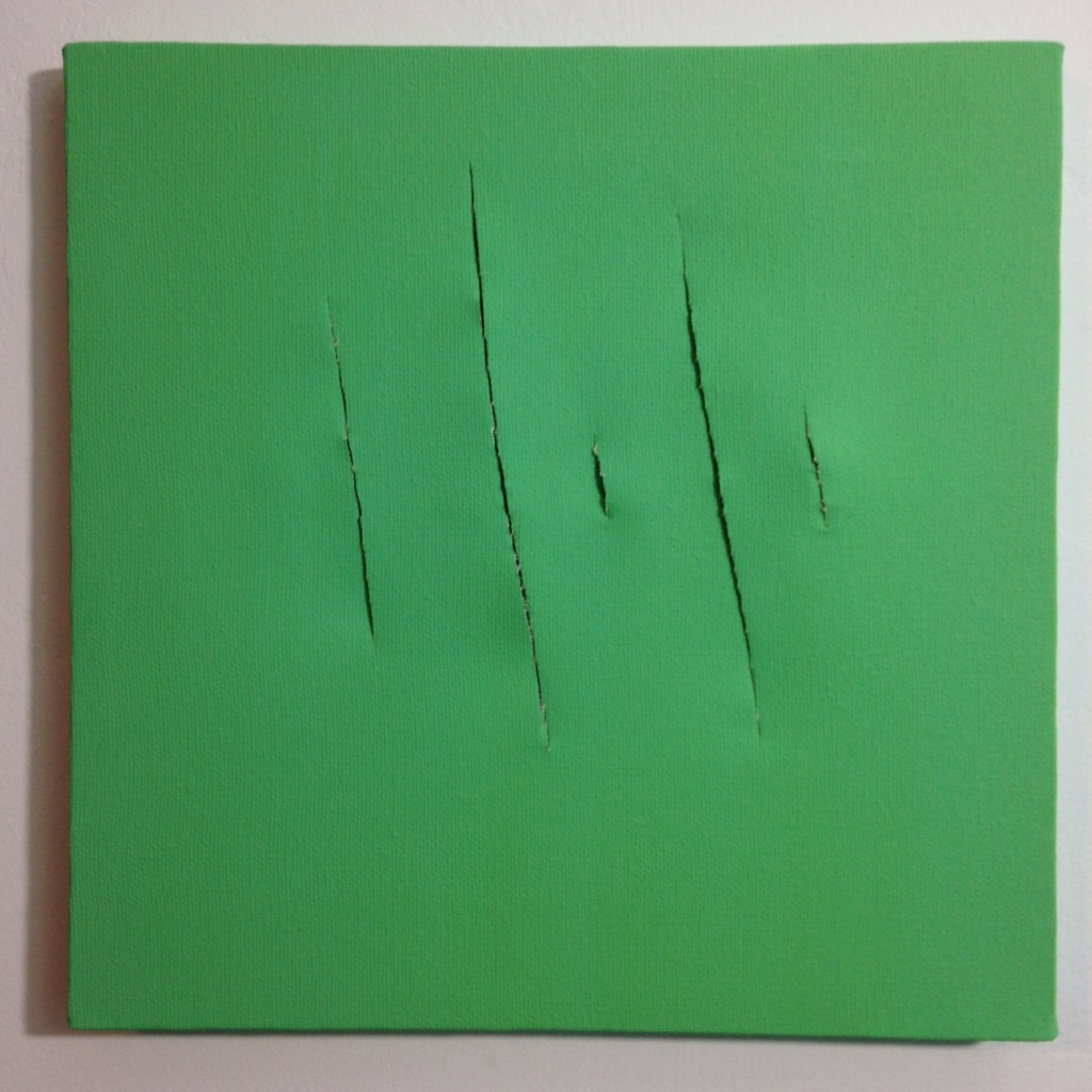 Remain Calm- Tribute to Lucio Fontana Linda Cleary 2014 Acrylic on Canvas