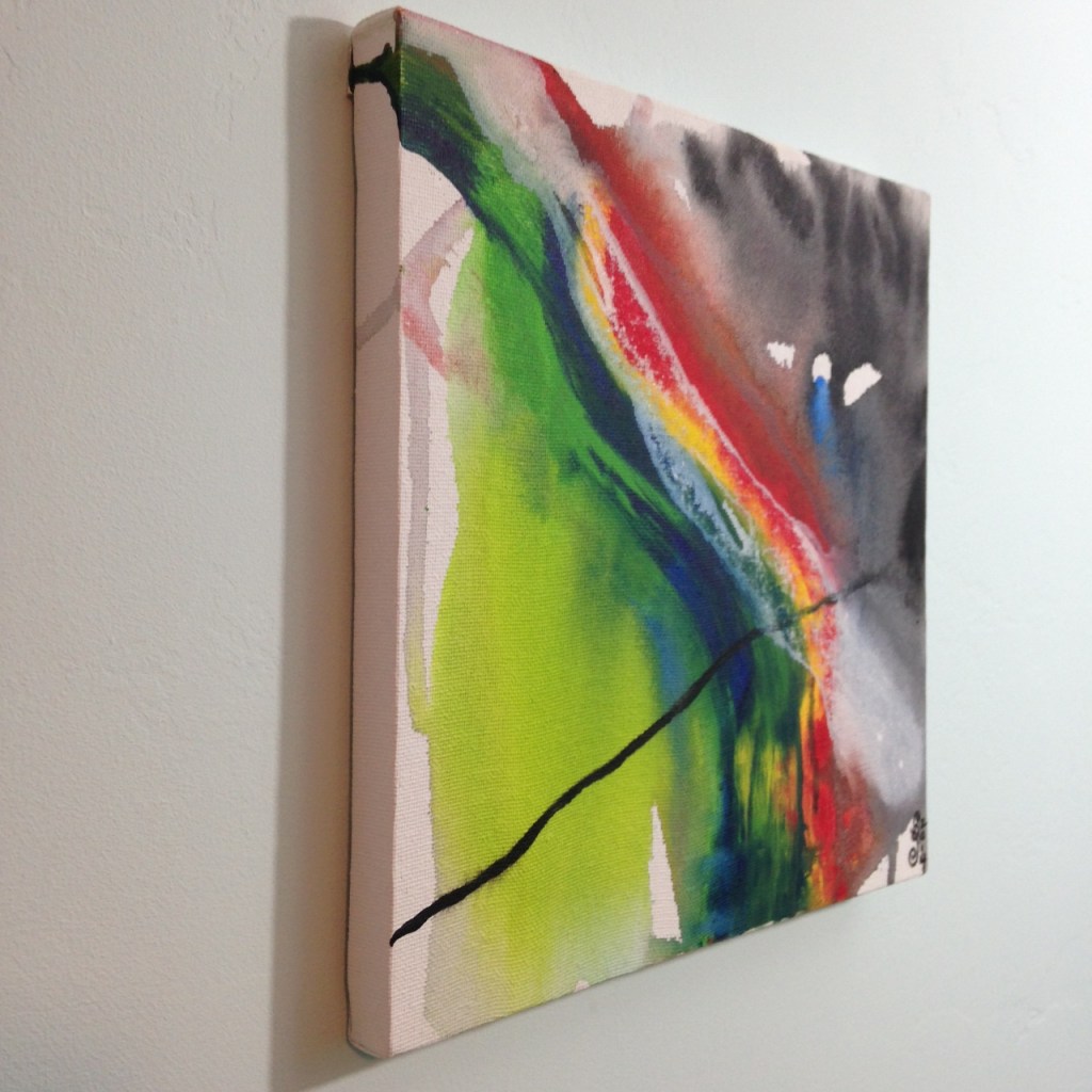 Side-View Paradox of Light- Tribute to Paul Jenkins Linda Cleary 2014 Acrylic on canvas