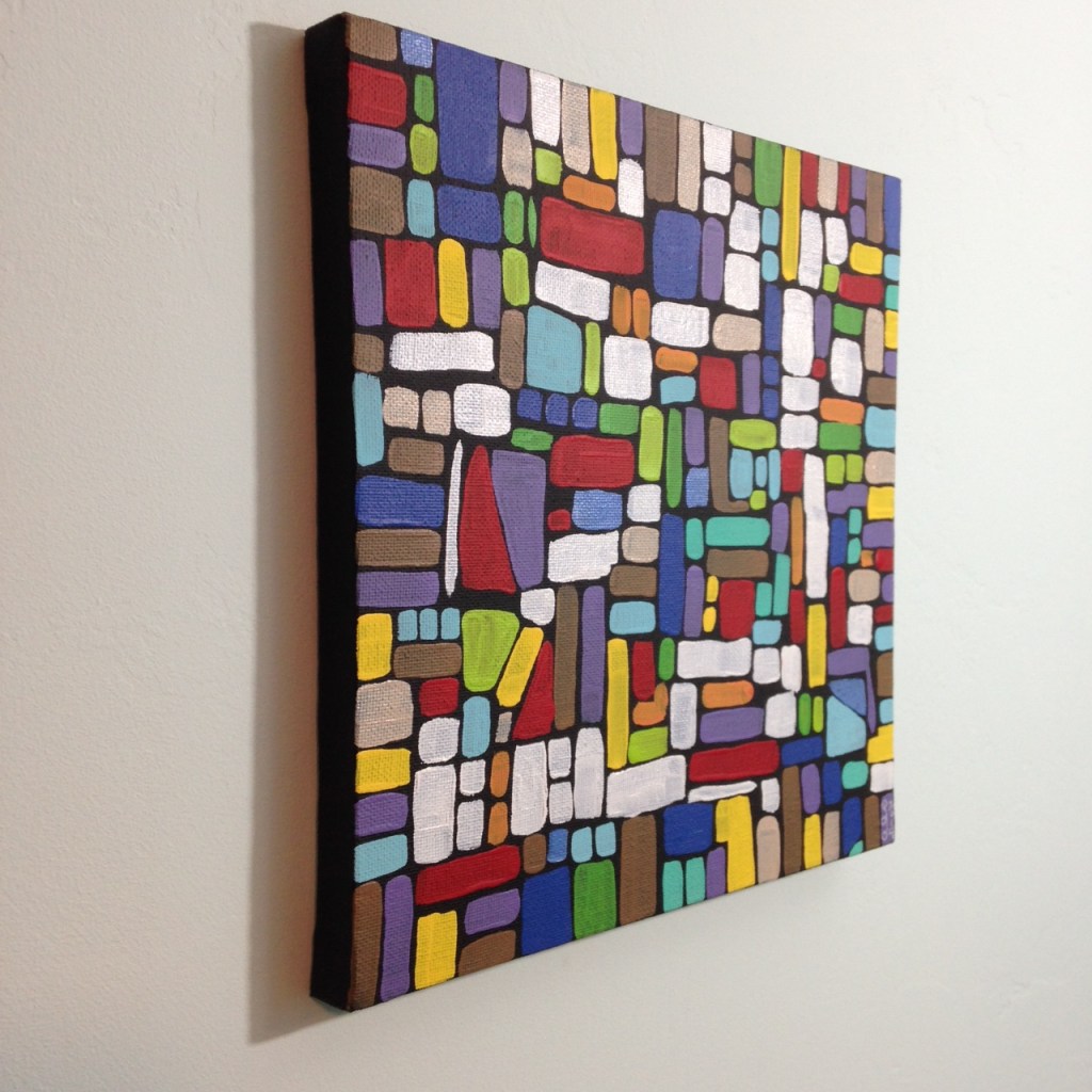 Side-View Composition 159- Tribute to Roger Bissiere Linda Cleary 2014 Acrylic on Canvas