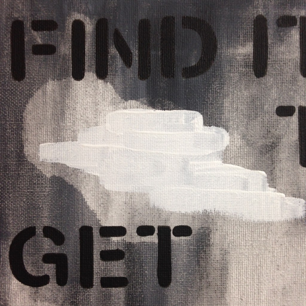 Close-Up 1 Find It Then Get Over It- Tribute to Christopher Wool Linda Cleary 2014 Acrylic on Canvas
