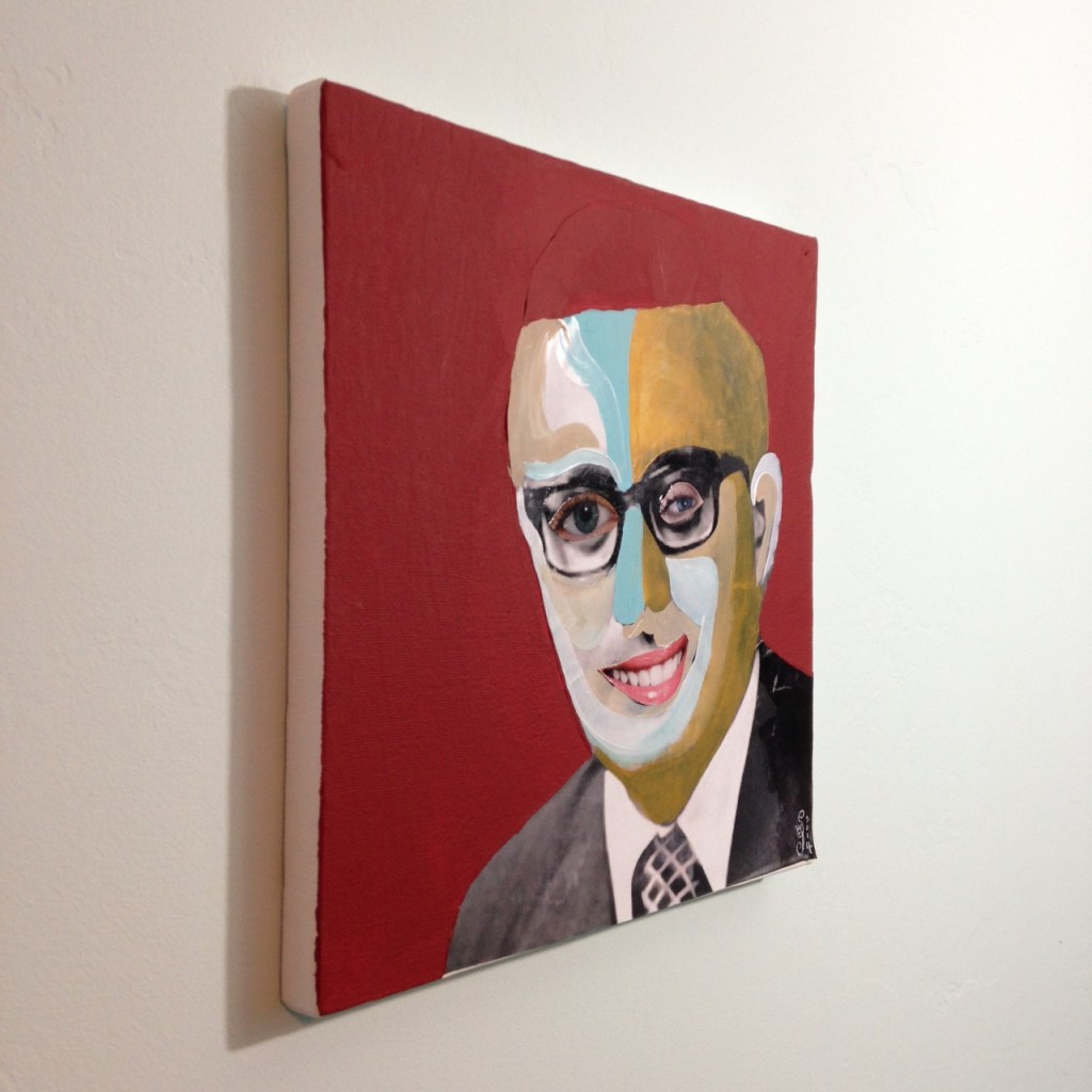 Side-View You Got That Kissinger Smile- Tribute to Richard Hamilton Linda Cleary 2014 Mixed Media on Canvas