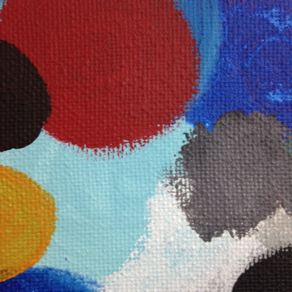 Close-Up 1 Glücklich Farbigen Formen- Tribute to Ernst Wilhelm Nay Linda Cleary 2014 Acrylic on Canvas