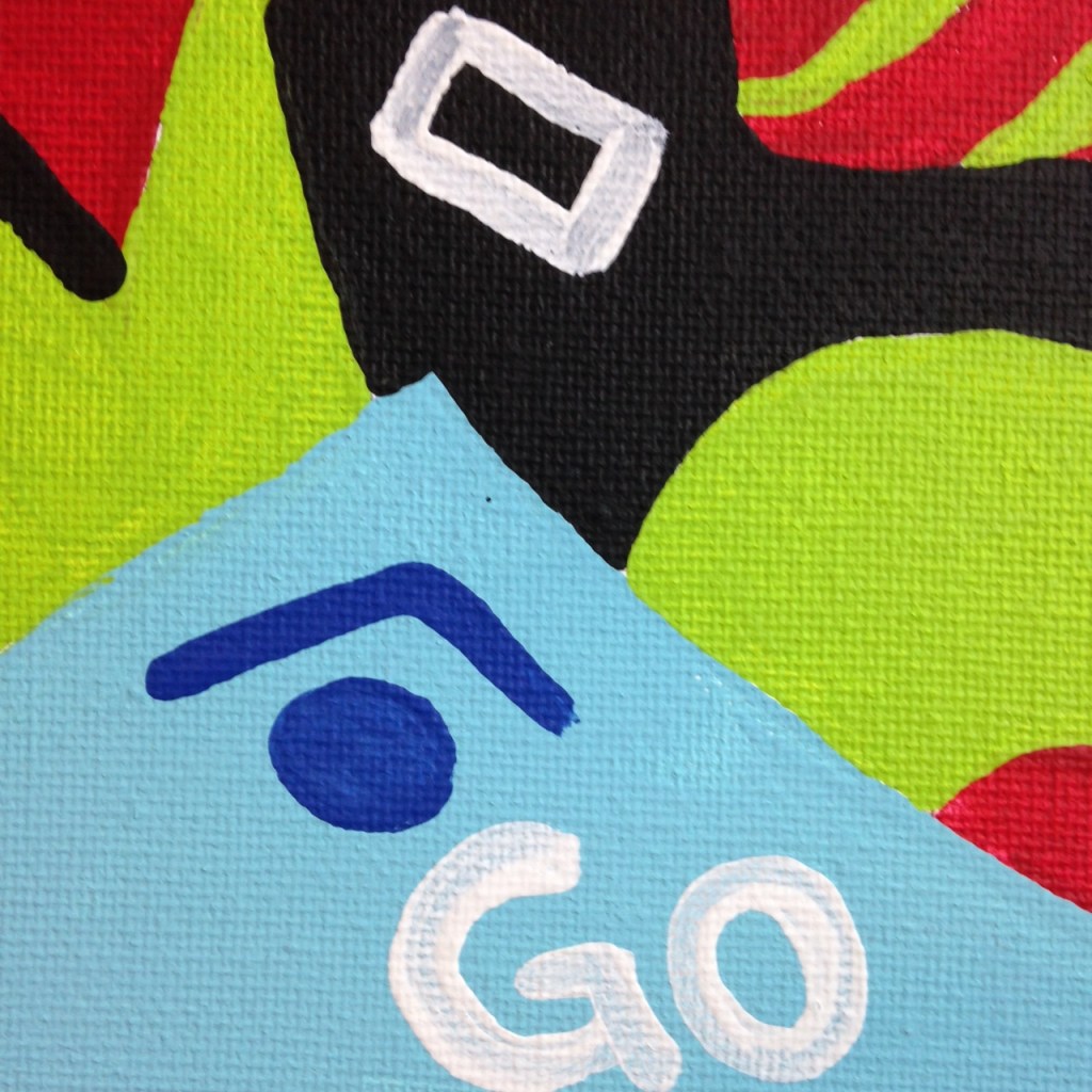 Close-Up 1 Go- Tribute to Stuart Davis Linda Cleary 2014 Acrylic on Canvas