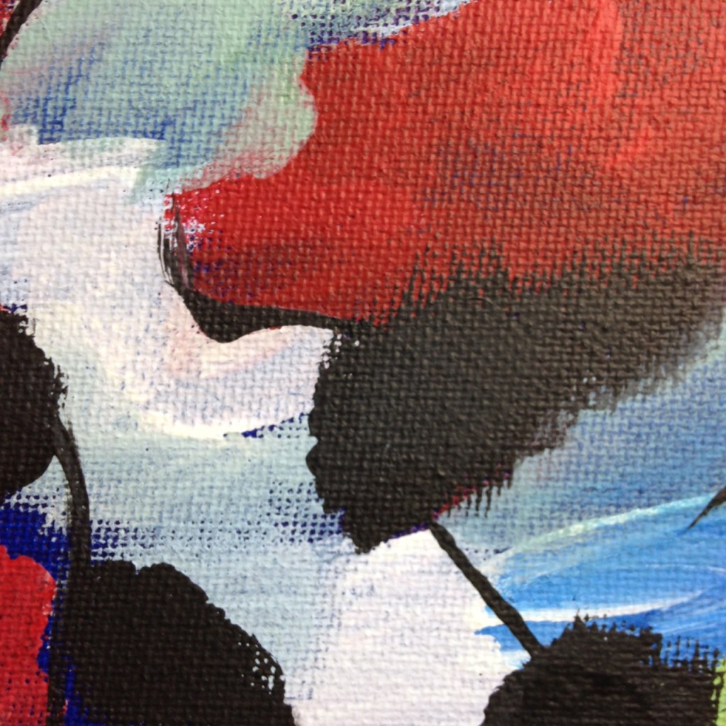 Close-Up 2 Bleus de Printemps- Tribute to Jean Le Moal Linda Cleary 2014 Acrylic on Canvas