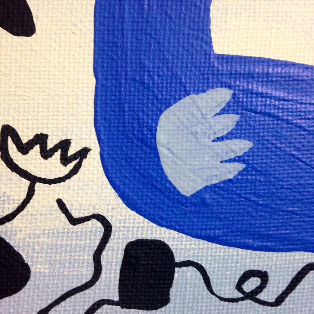 Close-Up 2 Phantom!- Tribute to Willi Baumeister Linda Cleary 2014 Acrylic on canvas