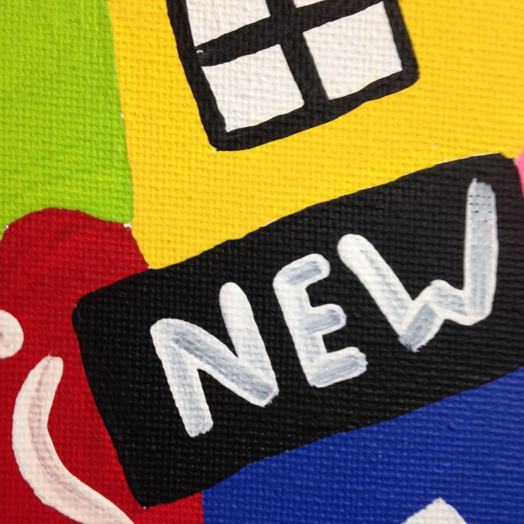 Close-Up 2 Go- Tribute to Stuart Davis Linda Cleary 2014 Acrylic on Canvas