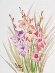 Flowers for Linda Mouth-painted by Cindi Bernhardt