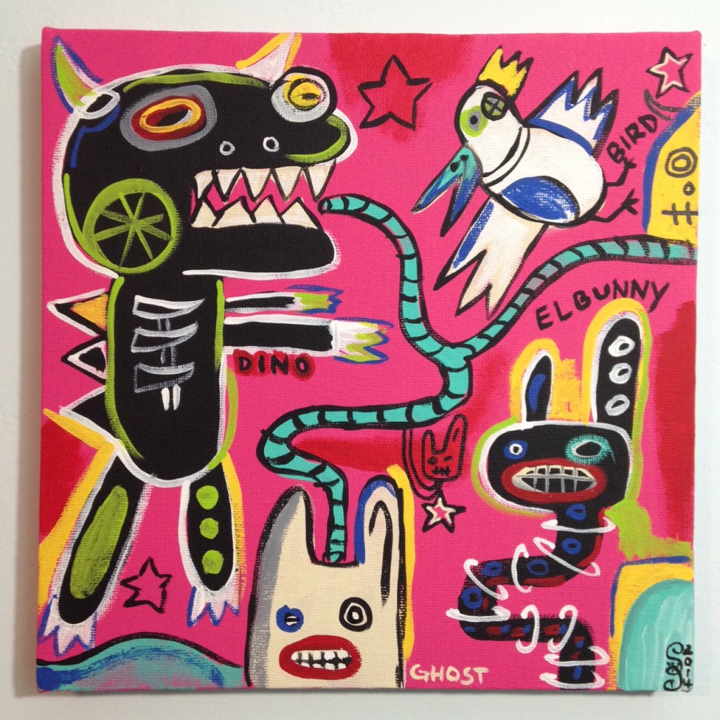 Crazy Town- Tribute to Matt Sesow Linda Cleary 2014 Acrylic on Canvas