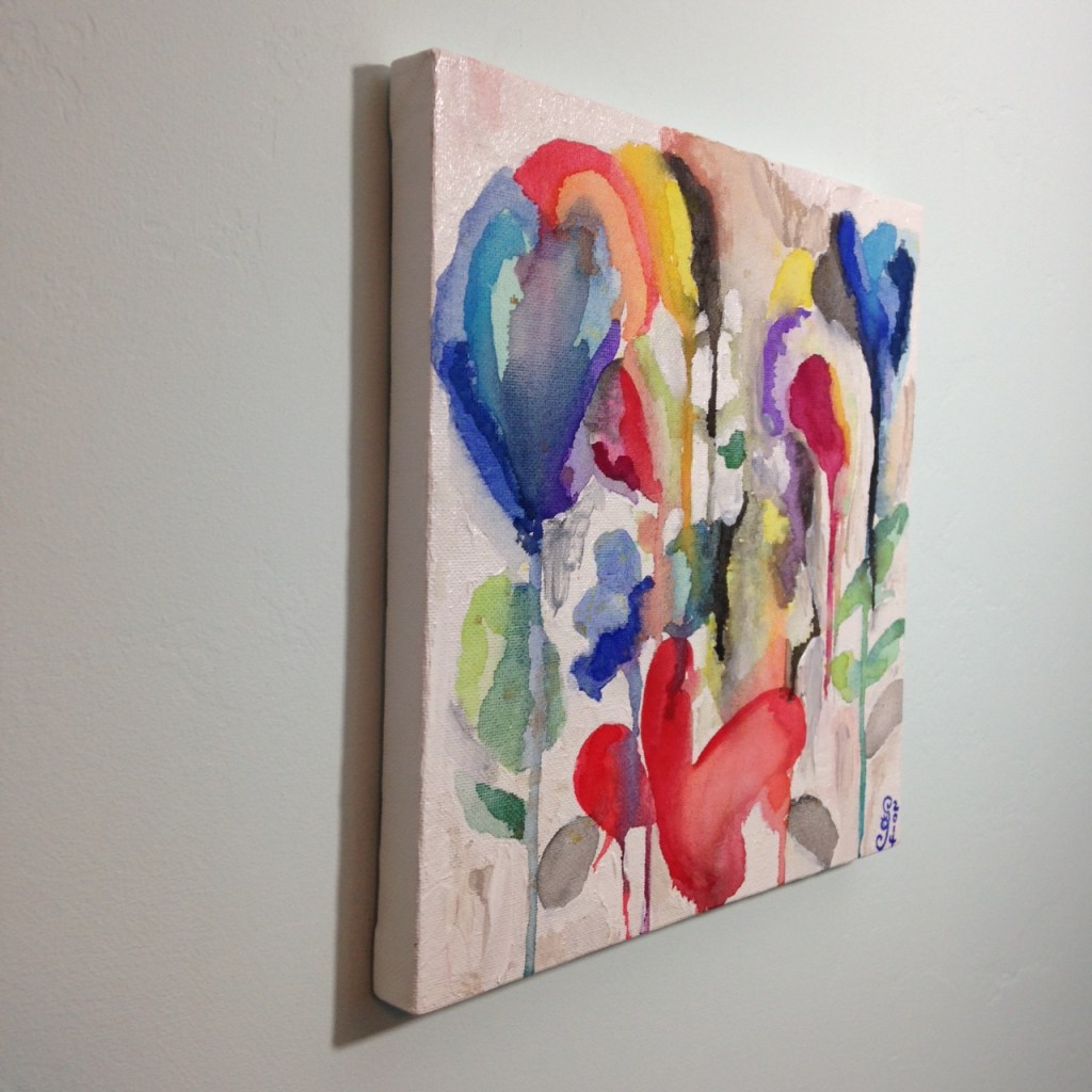 Side-View Blooming Field- Tribute to Meredith Pardue Linda Cleary 2014 Watercolor/Acrylic on Canvas